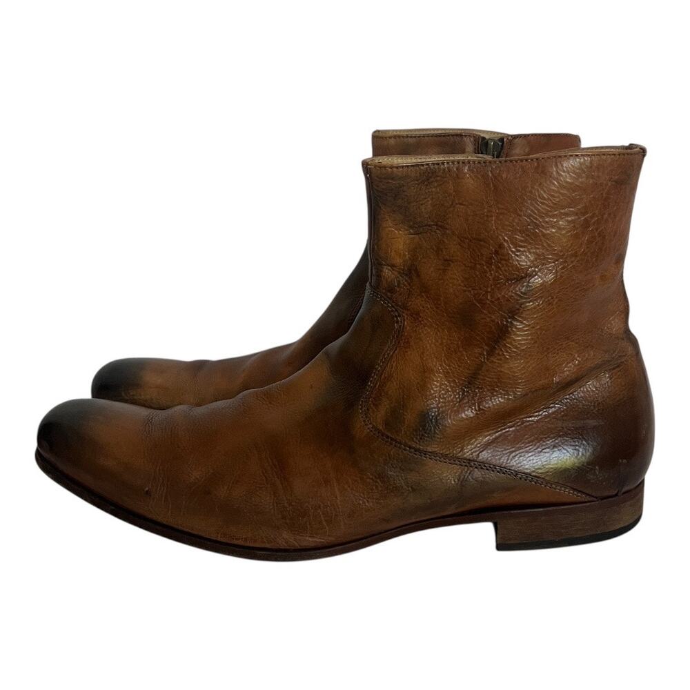 To Boot New York The Warhol Brown Leather Ankle Boots Size 12